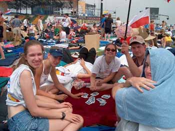 immodestly dressed teens at the Baltimore papal vigil